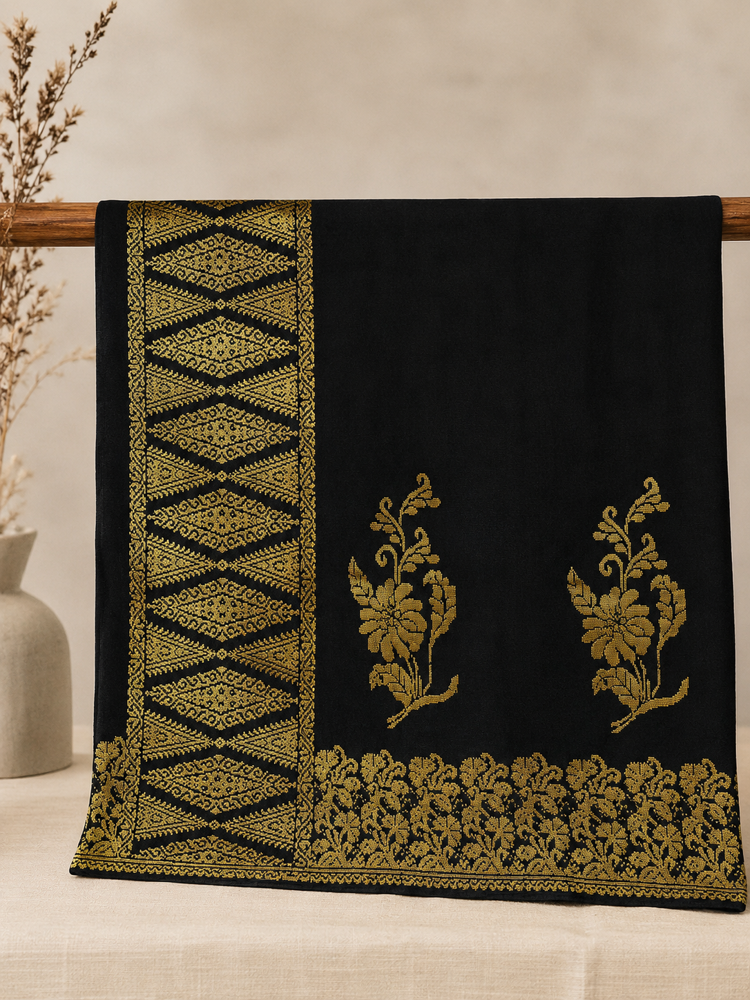 TENUN SONGKET MOTIF KUNTUM BUNGA RAYA